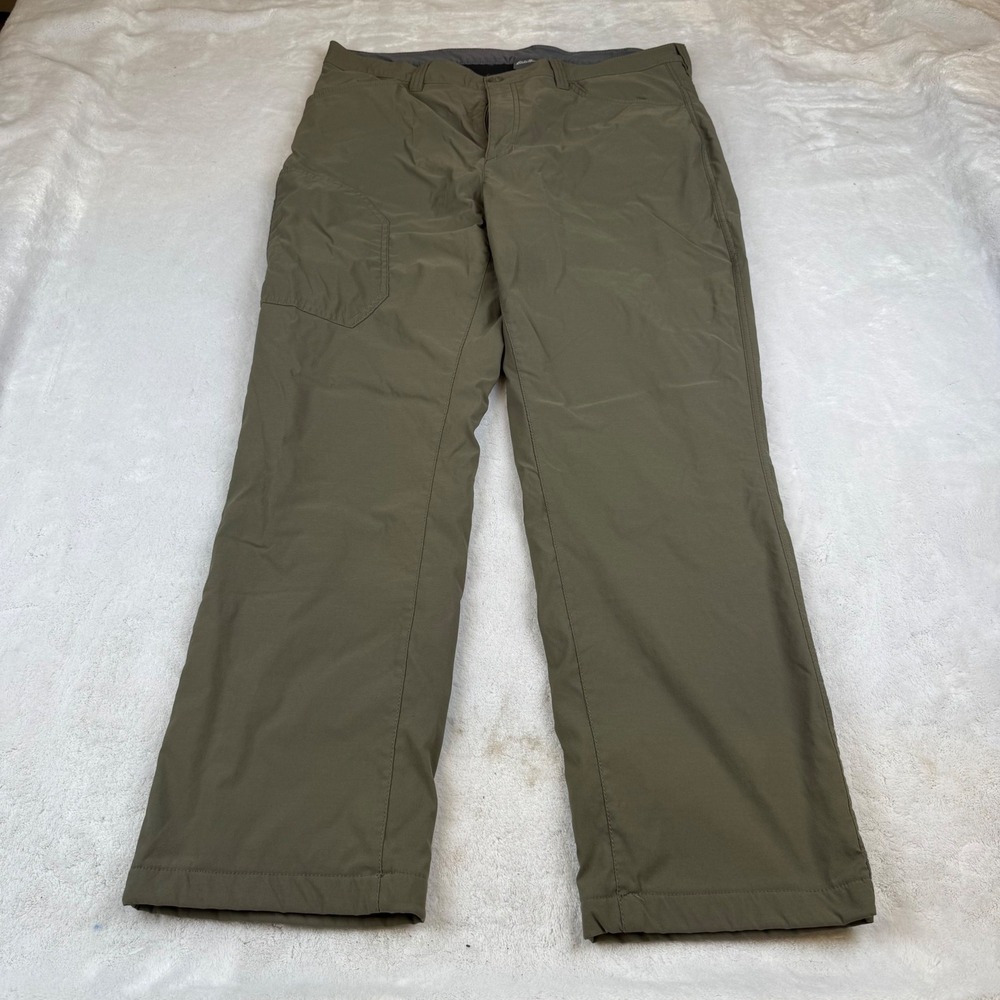 Eddie Bauer Mens 38x30 First Ascent Fleece Lined Guide Pants Olive Green Hiking
